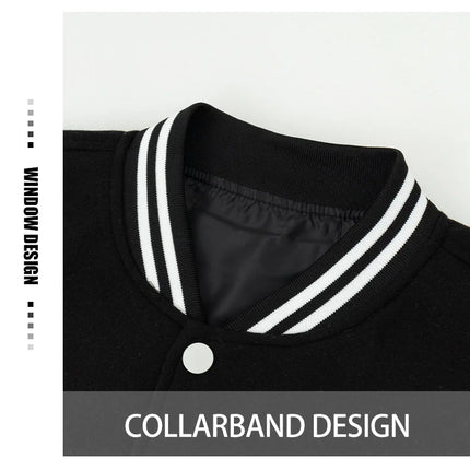 Men's Casual Varsity Jacket Racing Letterman Baseball Coat Vintage Embroidery Outerwear Streetswear with Faux Leather Sleeves