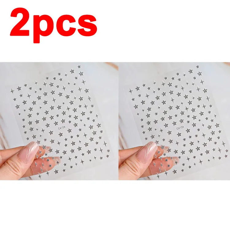 ail Stickers Self-adhesive Nail Ribbon Star Sticker Gel Polish Decals Kawaii Accesories ZJT15