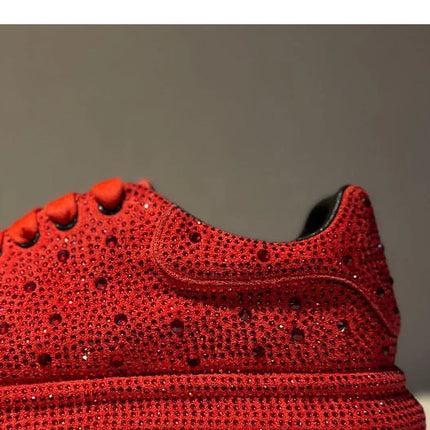 Luxury New Men Rhinestone Lace Up All Match Brand Shoes Causal Flats Loafers Sports Walking Sneakers Zapatos Hombre Vest