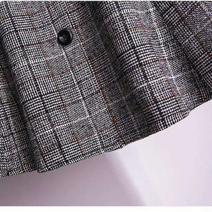 Large Size Women's Autumn Winter Elastic Waist A-line Skirt Woman Skirts Faldas Jupe Korean Retro Plaid Mid-Long Skirts Size 4XL PlatiNum