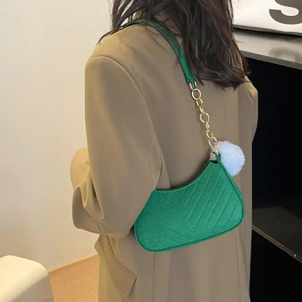 Mini Women Shoulder Bags Fashion Felt Women's Bag Design Advanced Underarm Handbags Mini Saddle Bag PlatiNum