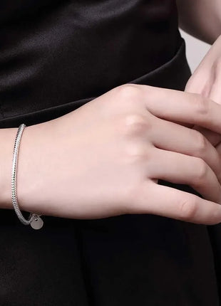 Fine 3MM Catena in osso di serpente Braccialetti in argento sterling 925 Collana Set di gioielli per uomo Donna Marchi di moda Regali di nozze per feste platinumshop
