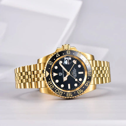 Nuovo Orologio Meccanico Automatico PAGANI DESIGN GMT 2026 per Uomo, Ghiera in Ceramica, Impermeabile 100ATM, Orologio Sportivo Nautico da Immersione, Orologio da Polso Maschile in Acciaio Inossidabile + Reloj Hombre + Scatol