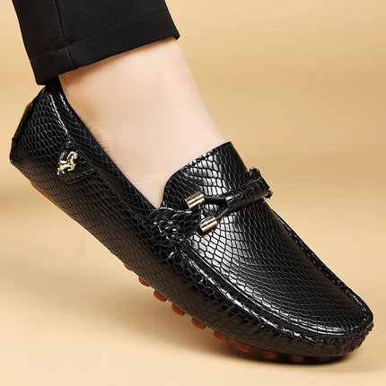Scarpe casual da uomo nere classiche, comode scarpe basse in pelle PU da uomo, scarpe leggere senza lacci, scarpe da guida da uomo