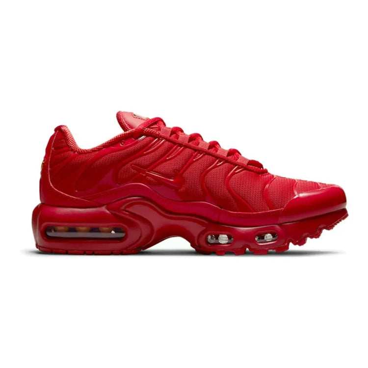 Nike Air Max Plus TN GS Unisex Sneakers Bright Red Low Top Cushion Wear-resistant Breathable Running Shoes DM8877-600