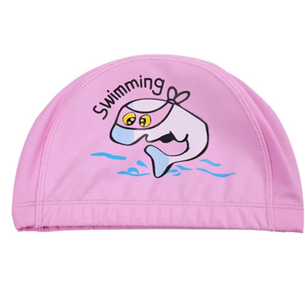 Cuffia da nuoto per bambini Tessuto PU impermeabile Simpatico cartone animato Animale Delfino Proteggi le orecchie Capelli lunghi Ragazzi Ragazze Cuffia da piscina Cappello