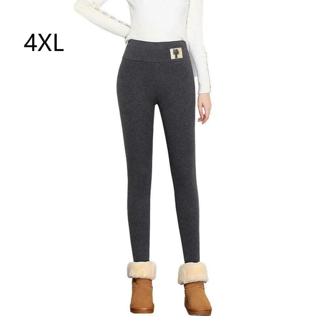 Women Leggings Fashion Wool Fleece Trousers High Waist Women Leggings Winter Thicken Leggings Cashmere Lambskin Warm Pants PlatiNum