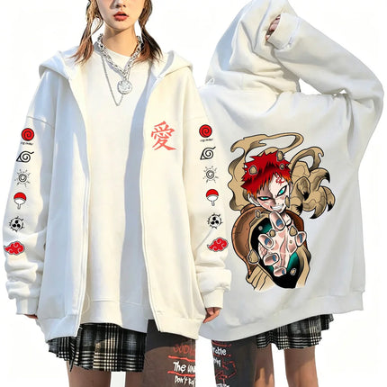 Gaara Naruto anime 2026 new spring and autumn fashion Harajuku men's trend Y2K casual sportswear women's couple style Coat