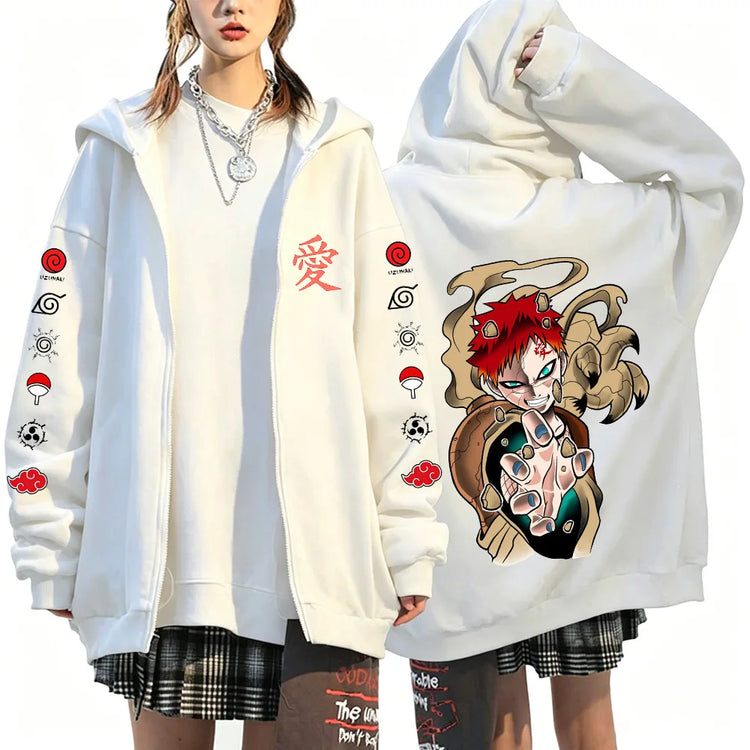Gaara Naruto anime 2026 new spring and autumn fashion Harajuku men's trend Y2K casual sportswear women's couple style Coat
