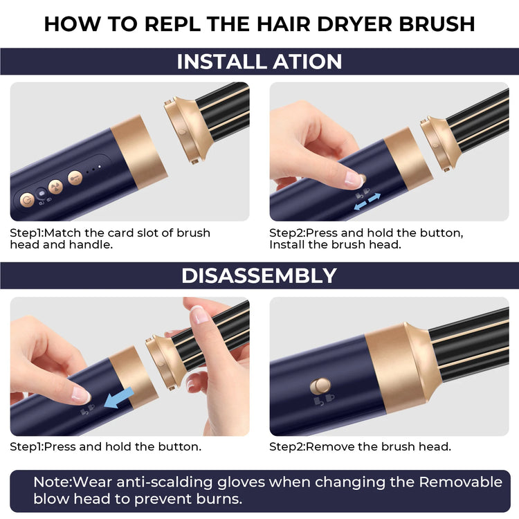UKLISS Air Styler Pro 7 in 1 Hair Dryer, Hot Air Brush Set with Auto Curling, Volume & Straightening