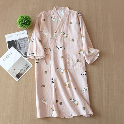 Pigiama kimono in stile giapponese estate nuovo pigiama di garza di cotone 100% camicia da notte da donna SPA yukata homewear pigiama lungo da donna
