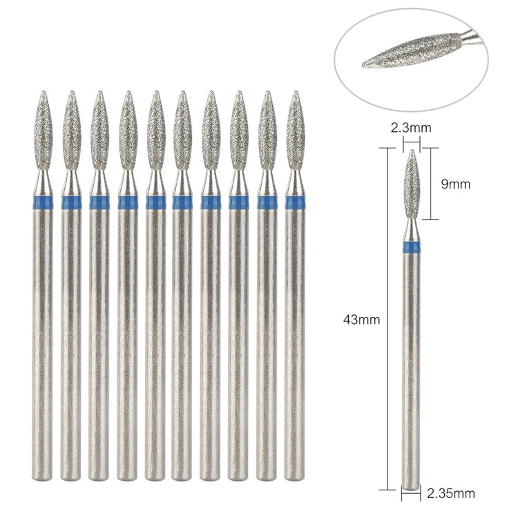 10Pcs Diamond Milling Cutter For Manicure Electric Nail Drill Bits Accessory Pedicure Machine Nail File Gel Remover Tool