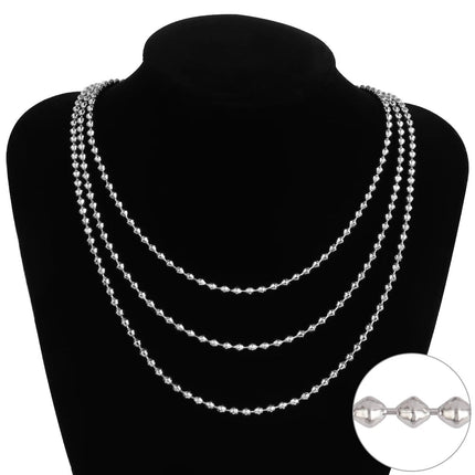 316 Stainless Steel Necklaces For Women Necklace Long Beads Chain Necklace Choker Necklace Bead Necklace Fashion Jewelry Gift PlatiNum