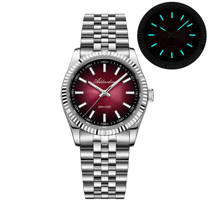 ADDIESDIVE Watch For Men Sapphire Glass Luminous 10Bar Diving Jubilee Strap 316L Stainless Steel VH31 Movement Quartz Watch