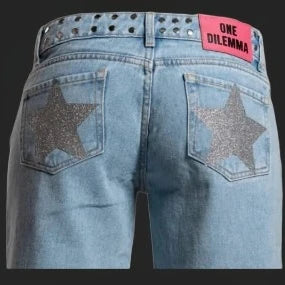 Y2k One Dilemma Pantaloni in denim Stampa leopardata Stella Jeans a gamba larga Streetwear Jeans larghi a vita alta Harajuku Abbigliamento donna gotico