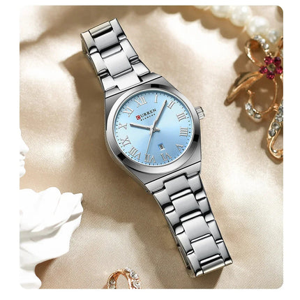 CURREN Orologio da donna, Orologi da donna, Orologi da donna, Abito alla moda impermeabile Bracciale in acciaio inossidabile Orologi analogici Data platinumshop