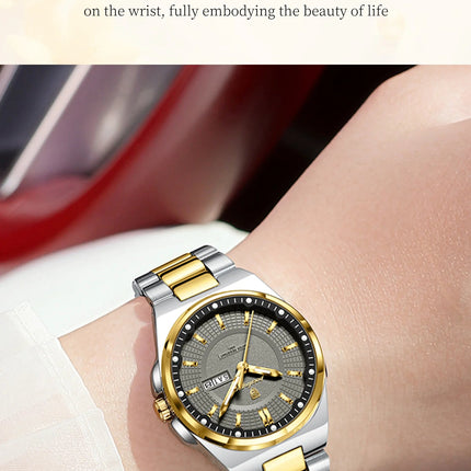 Orologio da Donna POEDAGAR Elegante con Data e Giorno della Settimana, Movimento al Quarzo, Acciaio Inossidabile, Luminoso e Impermeabile platinumshop