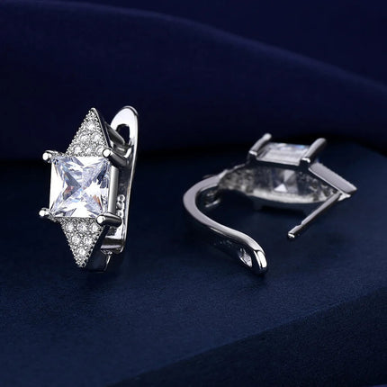 Orecchini in argento sterling 925 gioielli di alta qualità retrò modello semplice orecchini con zirconi bianchi viola vendita calda platinumshop