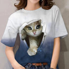 Cute Cat Pattern T Shirt per le donne Pet Animal 3D stampato maniche corte Tees Estate Casual T-shirt allentate Streetwear O-Collo Top