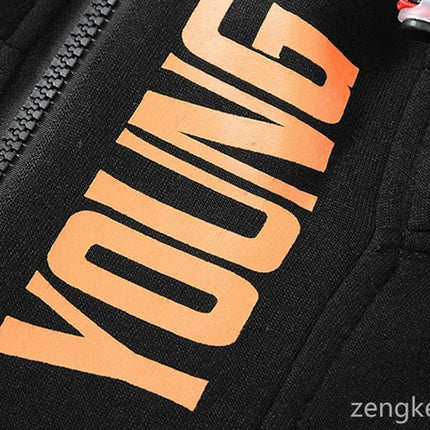 Men Spring Autumn Hooded Sweater Letter Plus Size Trendy Loose Sports Leisure Youth Student Hoodie 11xl 170kg 10XL 9XL