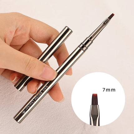 1/12Pcs Simple Nail Enhancement Brush Metal Handle Painting Drawing Flower Pen Edge Hook Uv Gel Nail Brush Nail Art Tools New