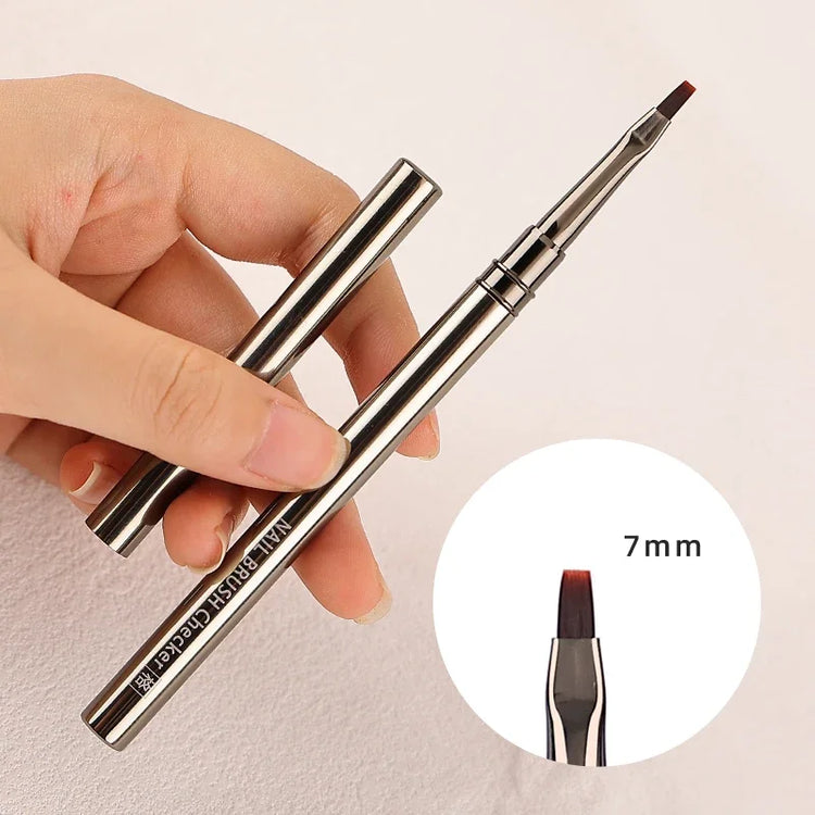 1/12Pcs Simple Nail Enhancement Brush Metal Handle Painting Drawing Flower Pen Edge Hook Uv Gel Nail Brush Nail Art Tools New