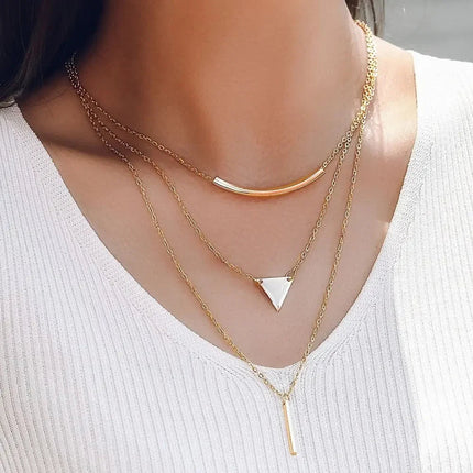 Collana d'amore personalizzata semplice alla moda collana con doppio Design multistrato con ciondolo in stile Y2K di lusso PlatiNum