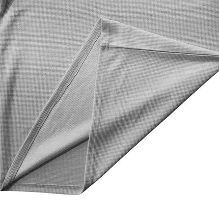 Cross-border new men's waffle color matching strap V-neck top casual long-sleeved bottoming T-shirt PlatiNum