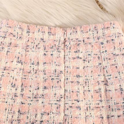 Women's Autumn Winter New Fragrant Woolen Tweed High Waisted Skirt PlatiNum