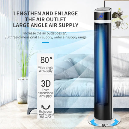 Ventilatore a Torre 2026 Nuovo Modello Aggiornato, Ventilatore da Terra, Ventilatore Verticale Silenzioso Senza Pale, Compagno per Condizionatore d'Aria, Ventilatore Elettrico Domestico Senza Pale
