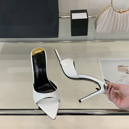 Hlieny 2026 Summer Fashion Stiletto Heels Women's Pointed Slippers Banquet Dress Sandals Party Wedding Mule Presentations Game Manufacturers Shoes