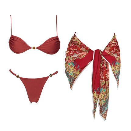 Diamond Bikini 2025 Costume da bagno donna sexy Costumi da bagno femminili Micro bikini Set costume da bagno a fascia Beachwear Rosso brasiliano Biquini platinumshop