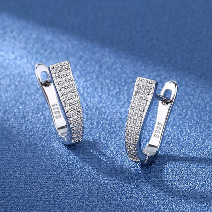 Orecchini in argento sterling 925 gioielli di alta qualità retrò modello semplice orecchini con zirconi bianchi viola vendita calda platinumshop