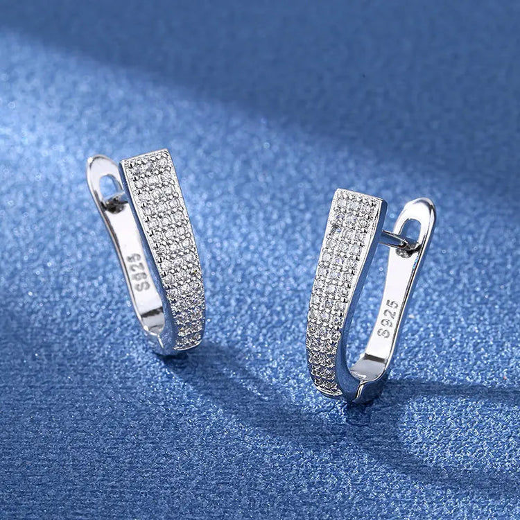 Orecchini in argento sterling 925 gioielli di alta qualità retrò modello semplice orecchini con zirconi bianchi viola vendita calda platinumshop