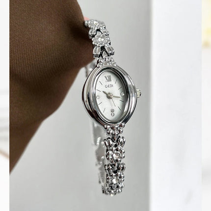 Orologio da donna Luce di lusso retrò tempestato di diamanti Bracciale di alta bellezza Orologi da donna squisiti alla moda platinumshop