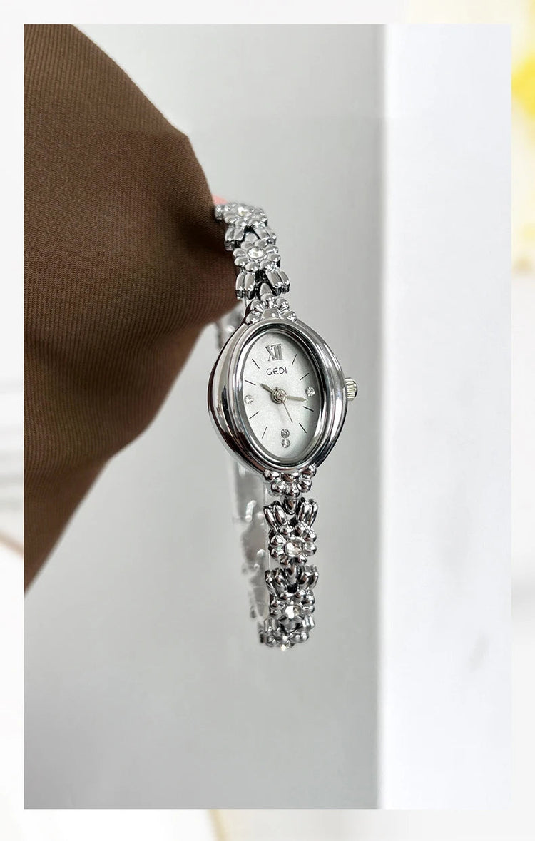 Orologio da donna Luce di lusso retrò tempestato di diamanti Bracciale di alta bellezza Orologi da donna squisiti alla moda platinumshop