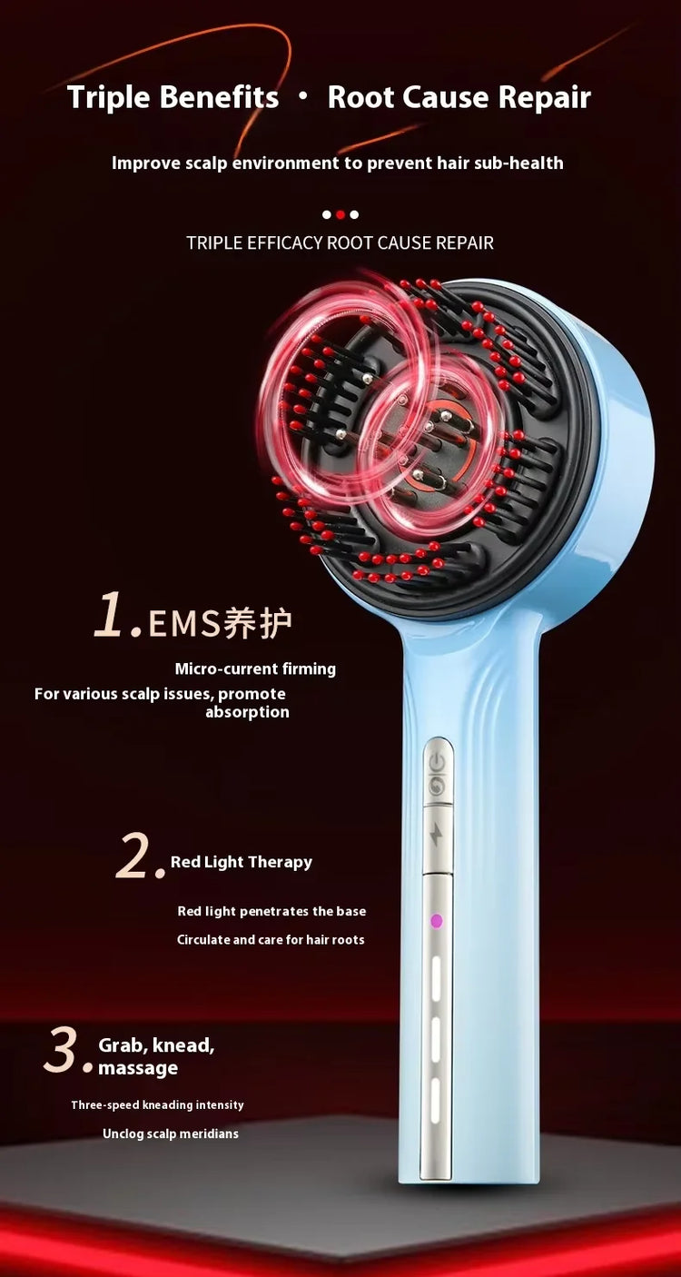 New Scalp Massage Comb Infrared Light Head Massager for Hair Growth Electric Scalp Oil Applicator Anti-Hair Loss Hair Care