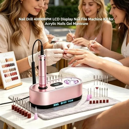 2026 Pro Specialist Electric Nail Refiner 40000RPM LCD Digital Nail Drill Machine Pack For Acrylic Gel Nails Salon Manicure Instrument