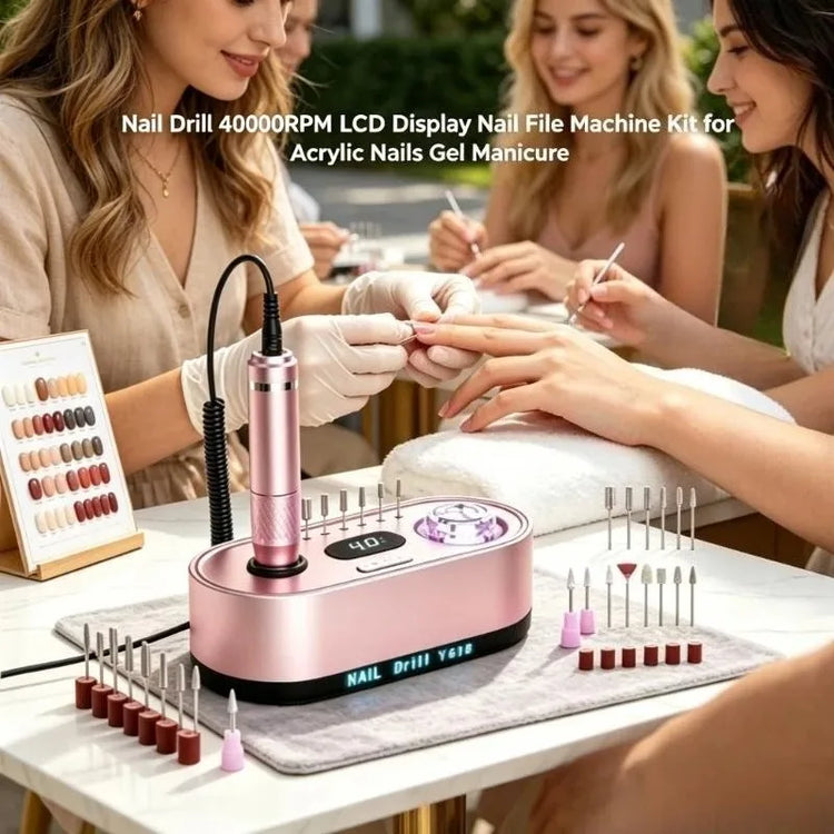 2026 Pro Specialist Electric Nail Refiner 40000RPM LCD Digital Nail Drill Machine Pack For Acrylic Gel Nails Salon Manicure Instrument