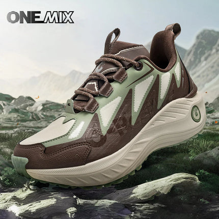 ONEMIX Scarpe casual da uomo autunno inverno Scarpe da trekking antiscivolo e resistenti all'usura con assorbimento degli urti morbido ed elastico PlatiNum