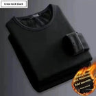 Thickened Fleece round Neck Long Sleeve Men's Base Shirt Warm Slim Fit Winter Inner Wear Casual Style T-Shirt Top PlatiNum