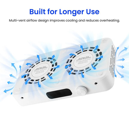 Brushless Twin Turbo Nail Dust Extractor with Multi Adjustable Speed 2500-3500RPM Double Strong Fan Vacuum Cleaner Professional Salon Manicure Dust Collection Tool