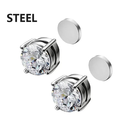 1/3 paia di orecchini magnetici per uomo e donna, magnete CZ nero, orecchino a clip non penetrante, orecchino a magnete rotondo senza piercing platinumshop