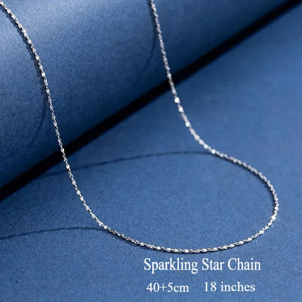 925 Sterling Silver 1.1mm Thin Rolo Chain, Water Wave Chain, Necklaces for Women Fashion Jewelry DIY Matching Wholesale PlatiNum