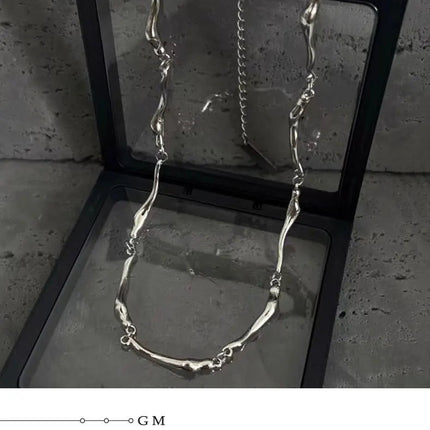 New Irregular Wave Shape Chain Men Necklace Advanced Sense Stainless Steel Figaro Cuban Chain Necklace For Men Women Jewelry
﻿ PlatiNum