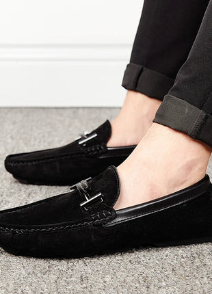 Estate nuovi mocassini in pelle scamosciata comodi appartamenti scarpe Casual da uomo traspirante Slip-On scarpe da guida in morbida pelle mocassini 2022