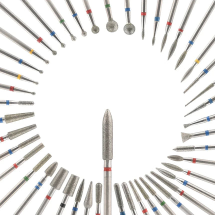 10Pcs Diamond Milling Cutter For Manicure Electric Nail Drill Bits Accessory Pedicure Machine Nail File Gel Remover Tool uñas Accesorios Y Herramientas