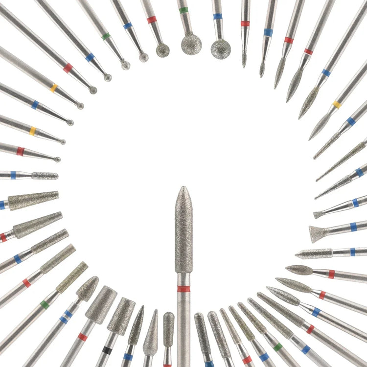 10Pcs Diamond Milling Cutter For Manicure Electric Nail Drill Bits Accessory Pedicure Machine Nail File Gel Remover Tool uñas Accesorios Y Herramientas
