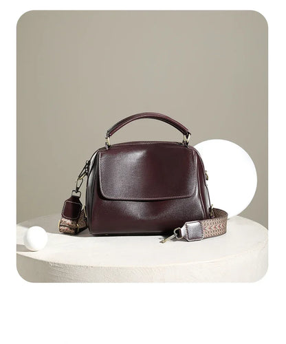 women's shoulder luxury  bags, Genuine Leather Crossbody Shoulder Bag, Retro Style Handbag with Dual Strap & Multiple Pockets