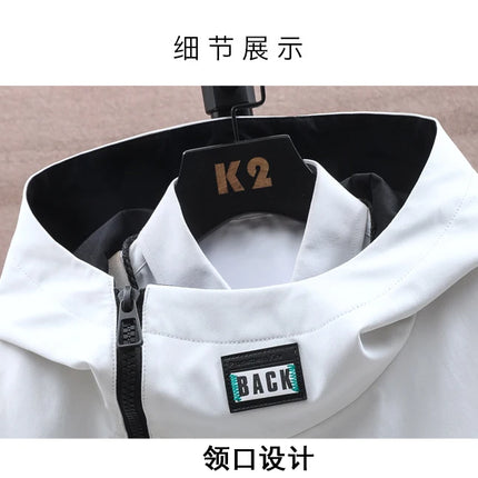Autumn Men Tracksuit Casual Spring Sportswear Hooded patchwork Jackets Pants 2 Piece Sets Hip Hop Running Sports Suit